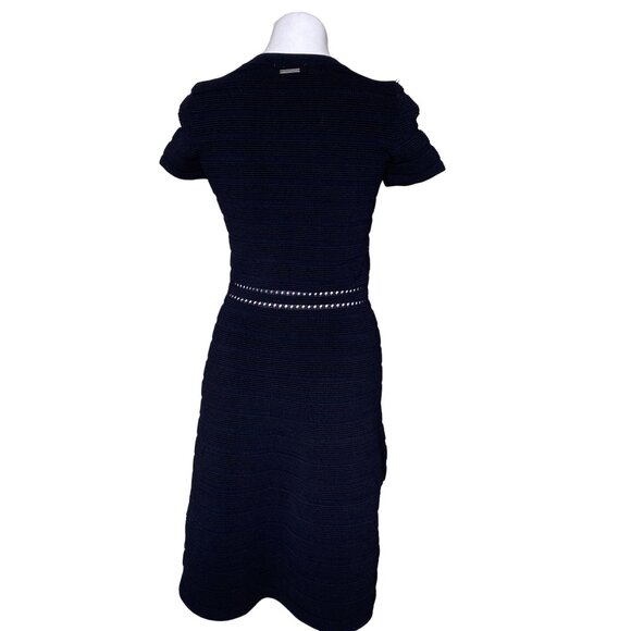 MICHAEL Michael Kors Black Fit & Flare Dress, Ribbed Cut-Out Women's Size S - Picture 6 of 11